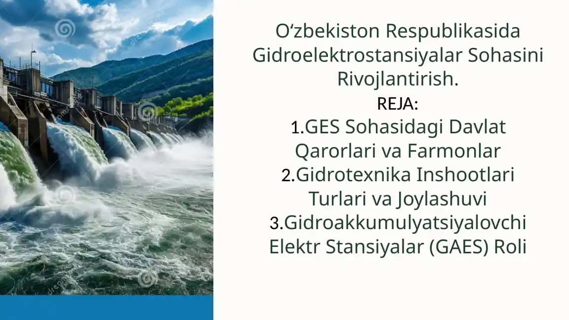 Gidroelektrostansiyalar Sohasini Rivojlantirish