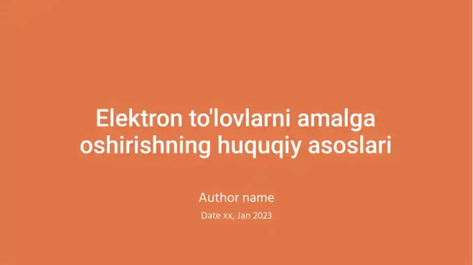 Elektron to'lov usullari