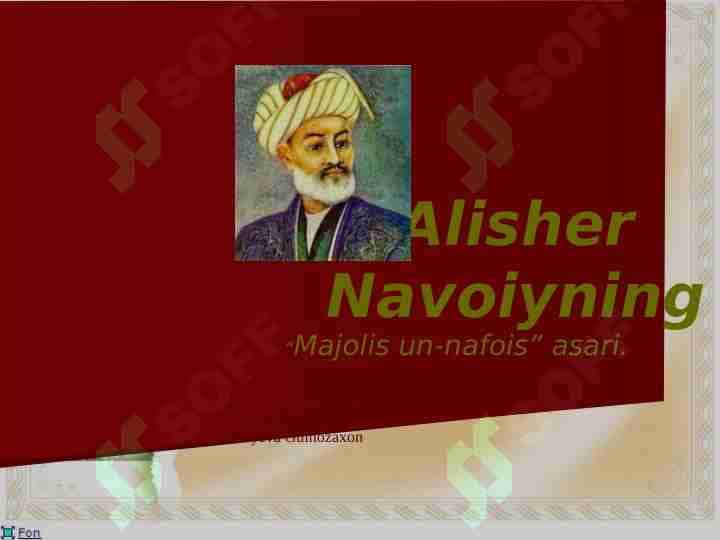 Alisher Navoiy Majolis ul nafois