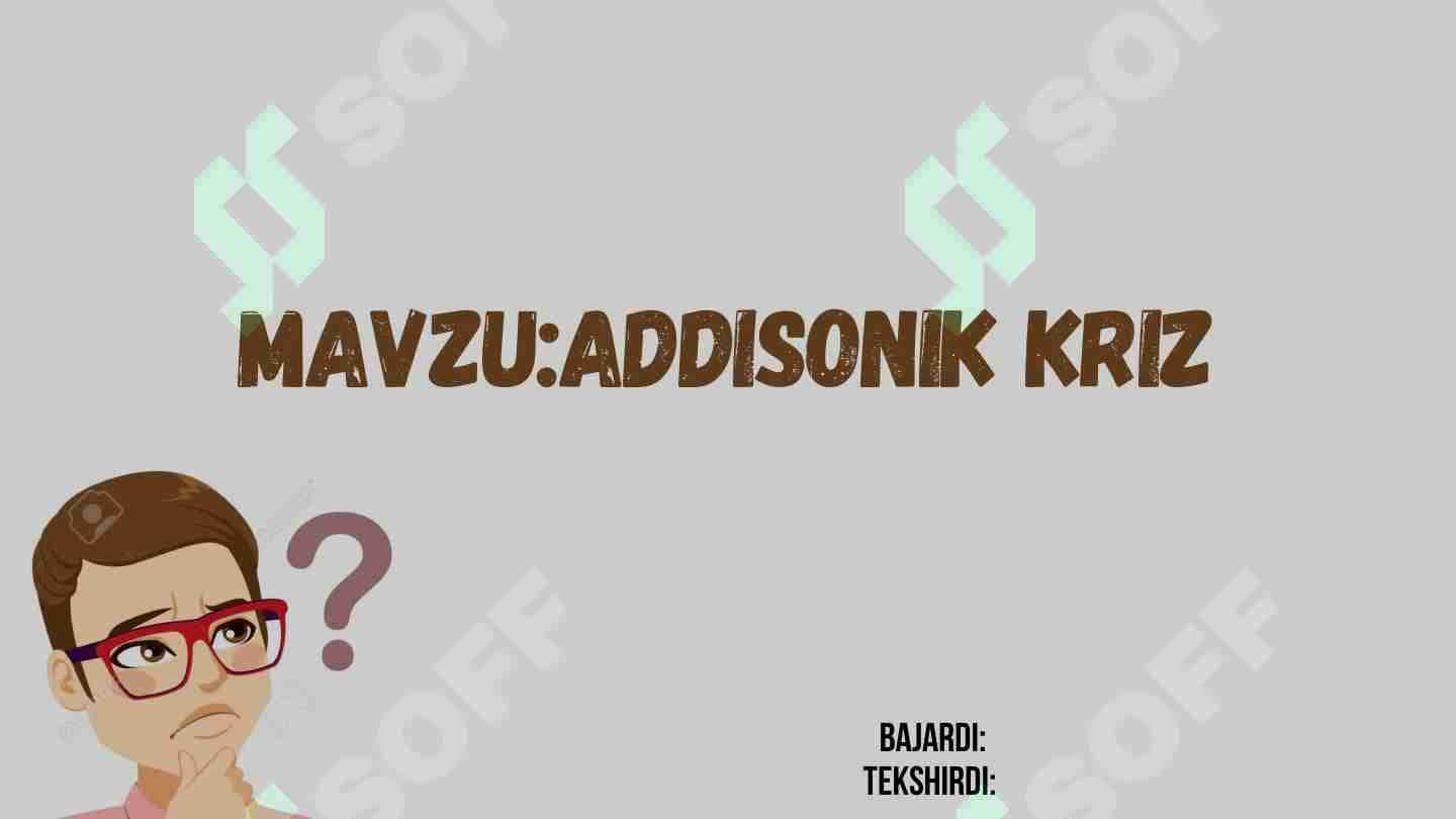 Addisonik kriz