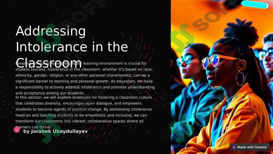 Addressing Intolerance in the Classroom
