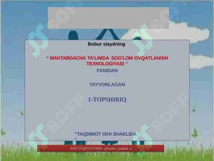 BOLLARNING OVQATLANISHIDA YOG'LARNING AHAMIYATI