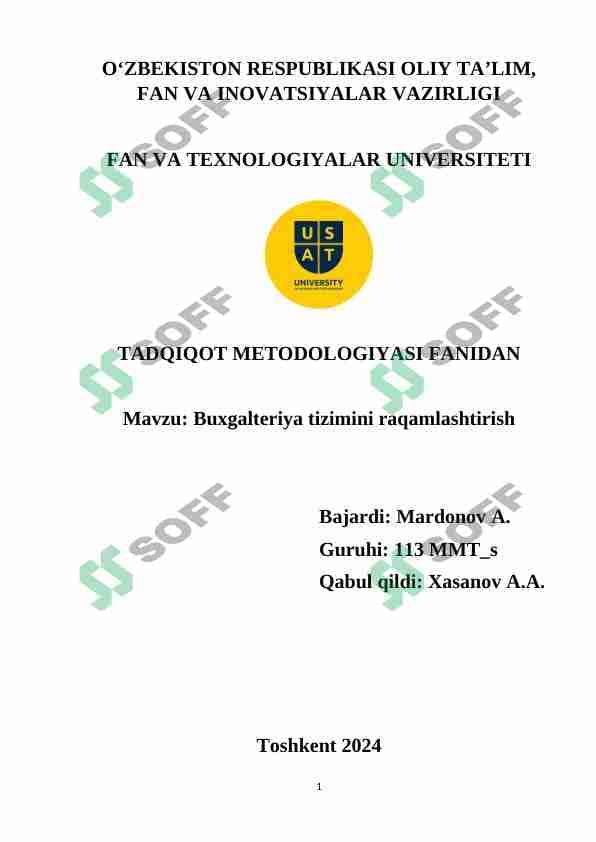 Buxgalteriya tizimini raqamlashtirish