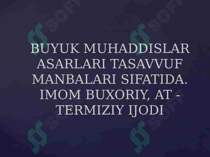 Buyuk muhaddislar asarlari