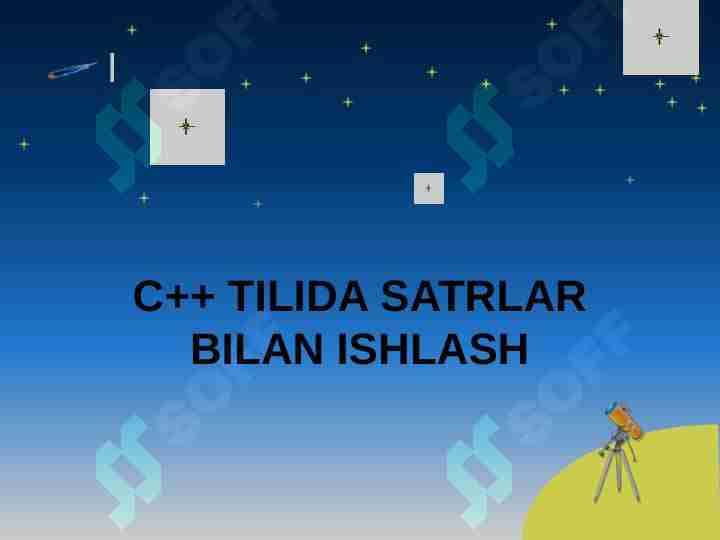 C++ tilida satrlar bilan ishlash
