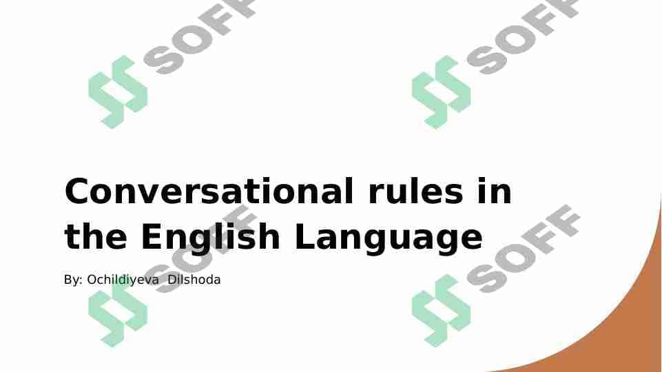 Conversational rules in the English Language