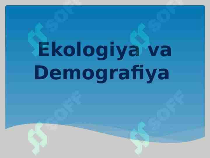 Demografiya va Ekologiya