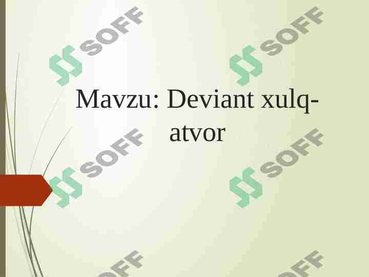 Deviant xulq-atvor