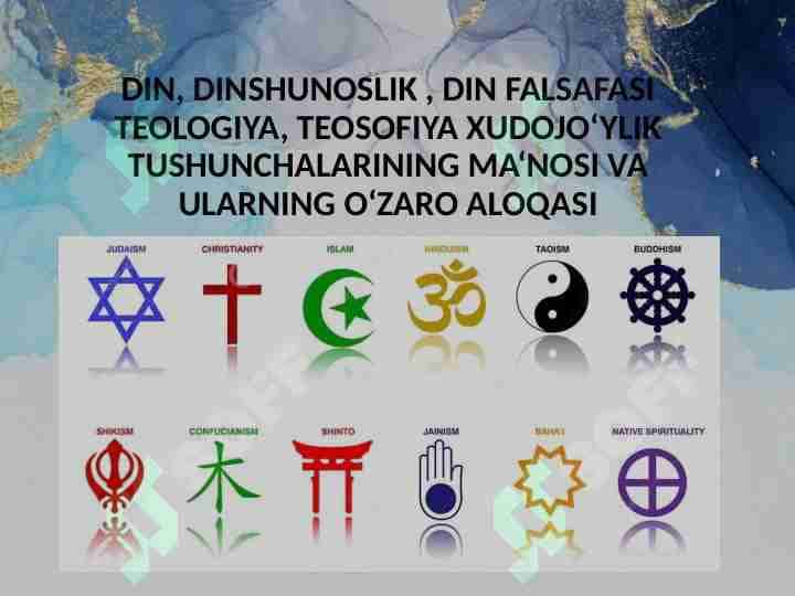 Din, dinshunoslik, din falsafasi, teologiya