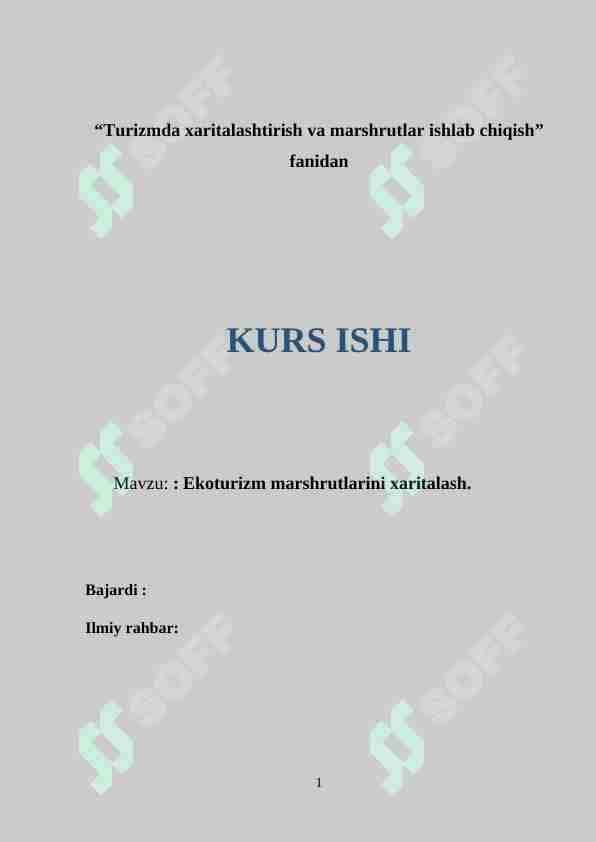 Ekoturizm marshrutlarini xaritalash