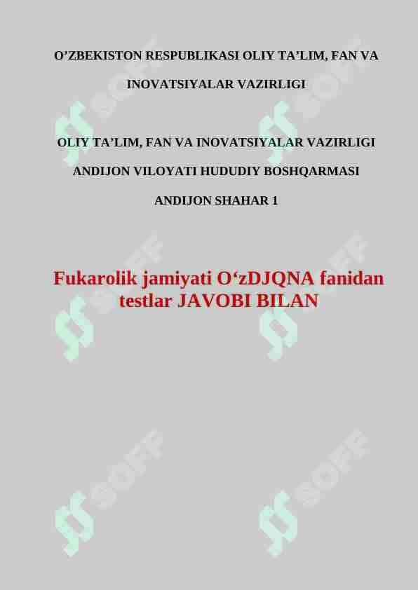 FUQAROLIK JAMIYATI FANIDAN TEST