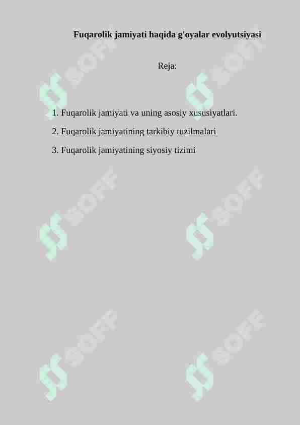 Fuqarolik jamiyati haqida g'oyalar evolyutsiyasi