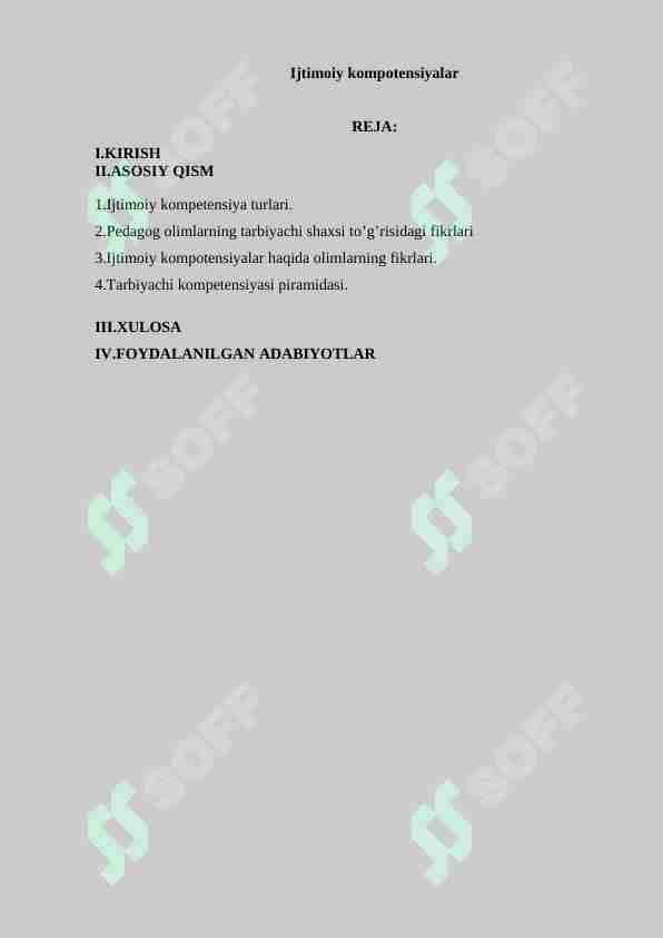 Ijtimoiy kompotensiyalar