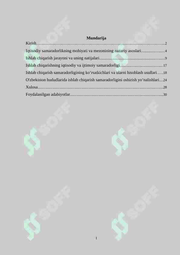 Iqtisodiy samaradorlikning mohiyati va mezonining nazariy asoslari