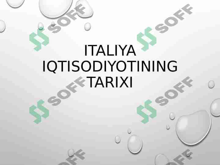 Italiya iqtisodiyotining tarixi