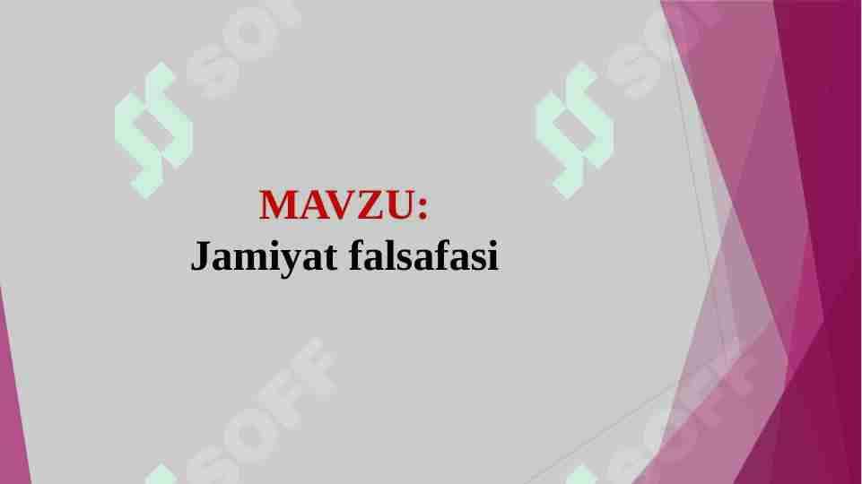 Jamiyat falsafasi