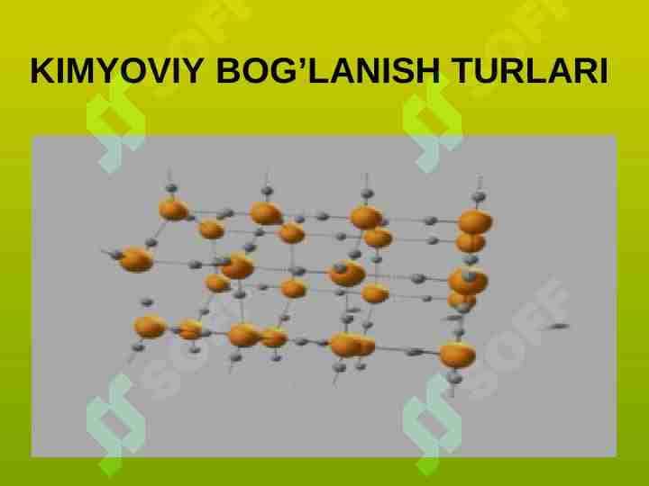 KIMYOVIY BOG’LANISH