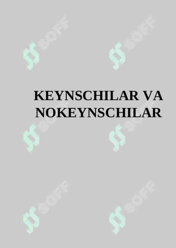 Keynschilik va nokeynschilik