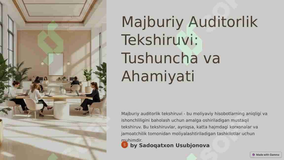 Majburiy Auditorlik Tekshiruvi Tushuncha va Ahamiyati
