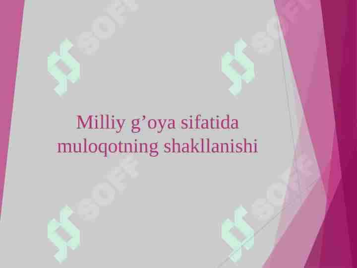 Milliy g’oya sifatida muloqotning shakllanishi