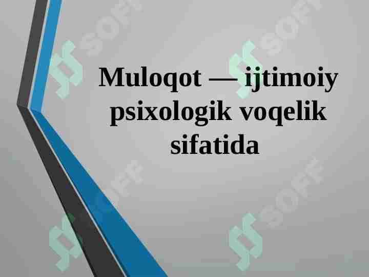 Muloqot — ijtimoiy psixologik voqelik sifatida