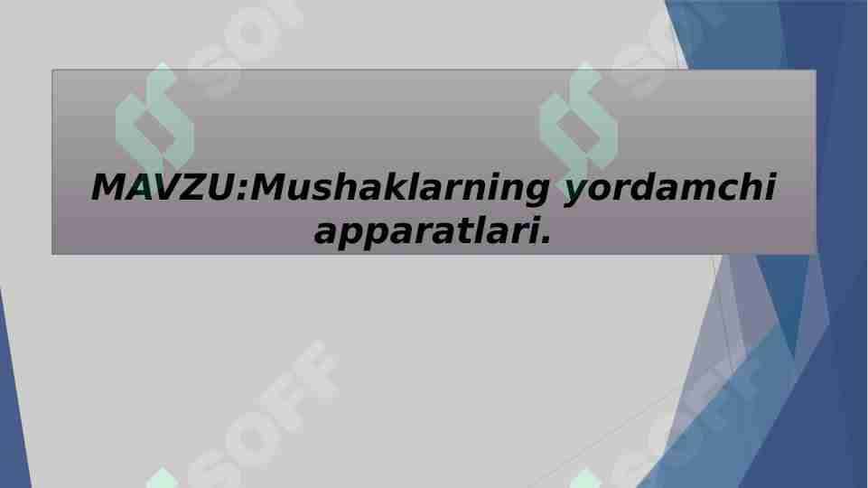 Mushaklarning yordamchi apparatlari