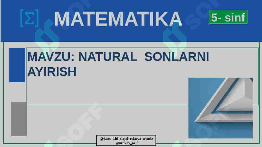 Natural sonlarni ayirish