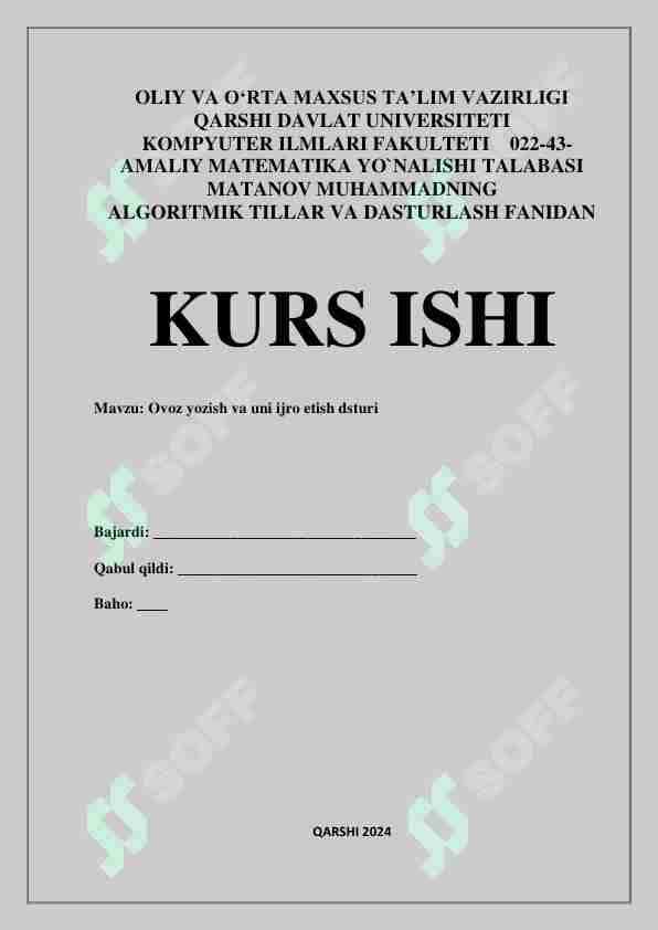 Ovoz yozish va uni ijro etish dasturi
