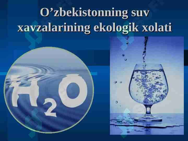 O’zbekistonning suv xavzalarining ekologik xolati