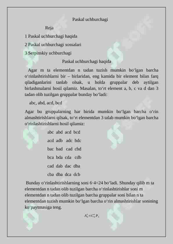 Paskal uchburchagi