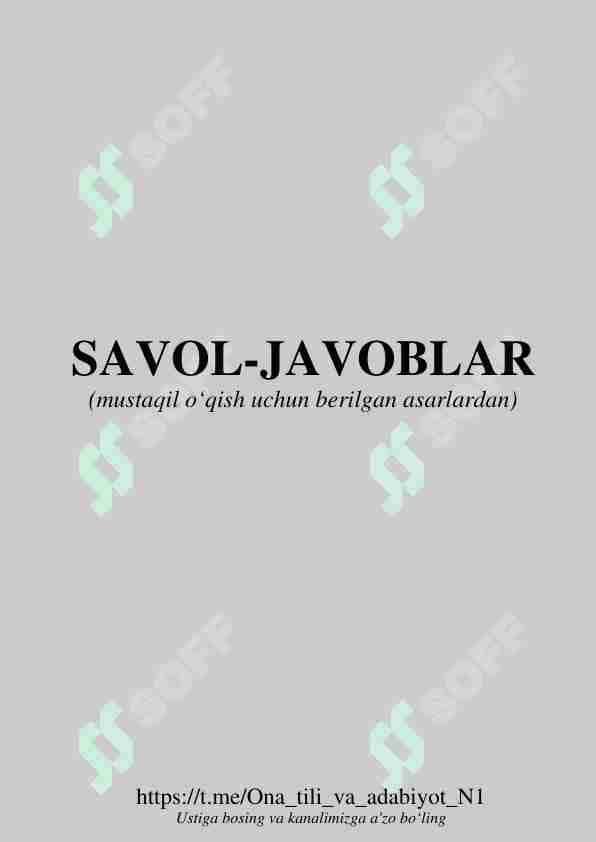 Savol-javob_badiiy asarlar
