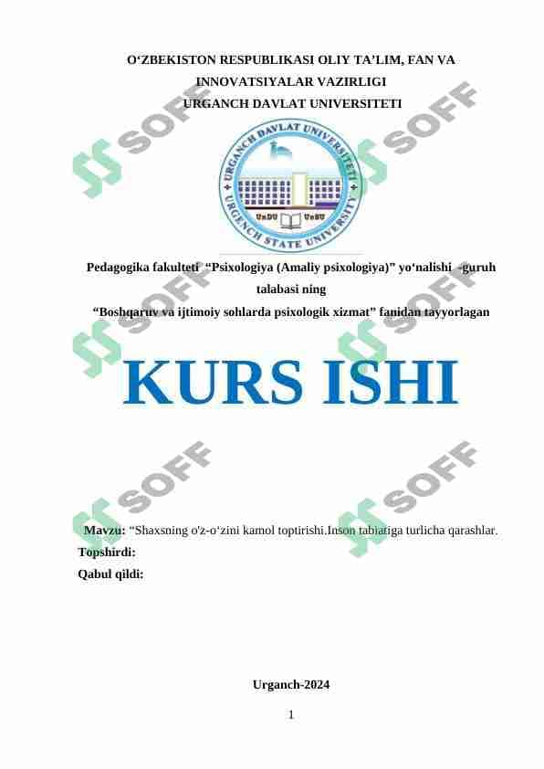 Shaxsning o'z-oʻzini kamol toptirishi.Inson tabiatiga turlicha qarashlar