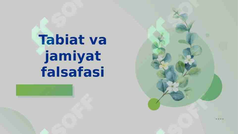 Tabiat va jamiyat falsafasi