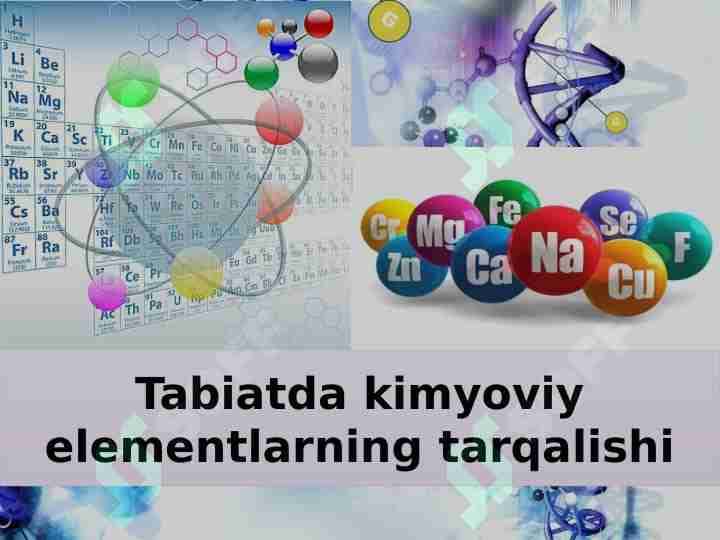 Tabiatda kimyoviy elementlarning tarqalishi