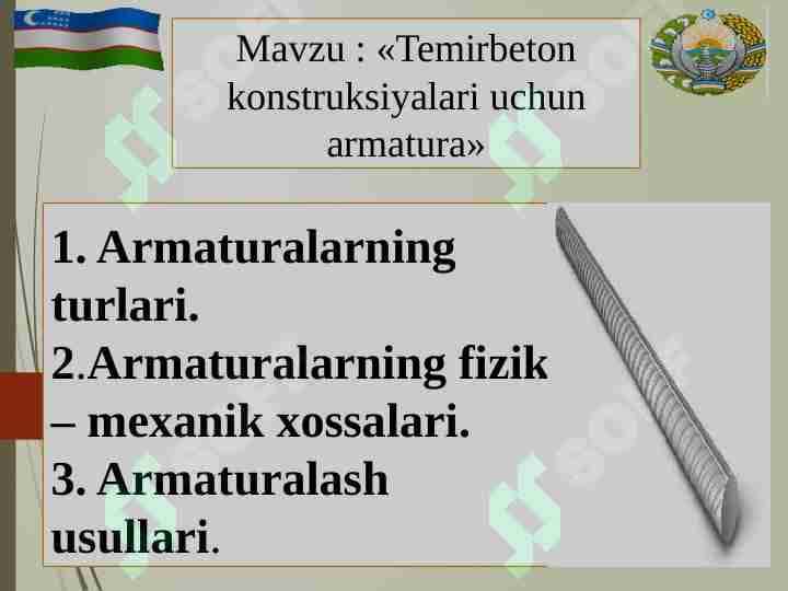 Temirbeton konstruksiyalari uchun armatura