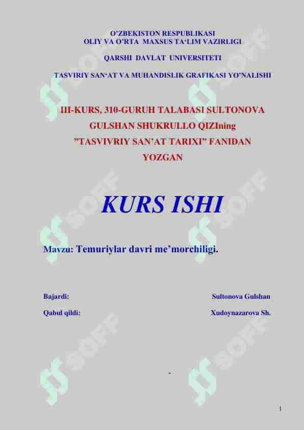 Temuriylar davri me’morchiligi.