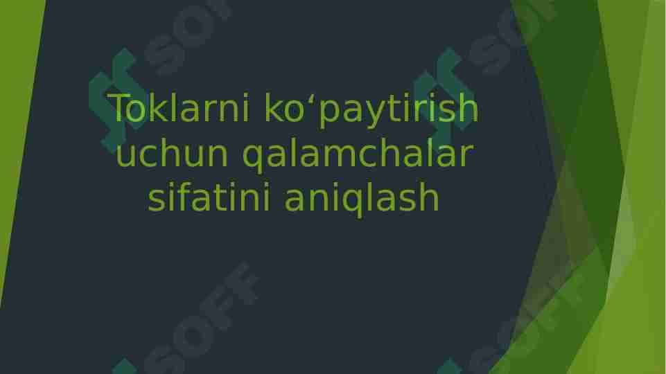 Toklarni koʻpaytirish uchun qalamchalar sifatini aniqlash