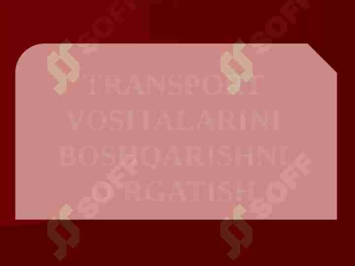 Transport vositalarini boshqarishni o`rgatish