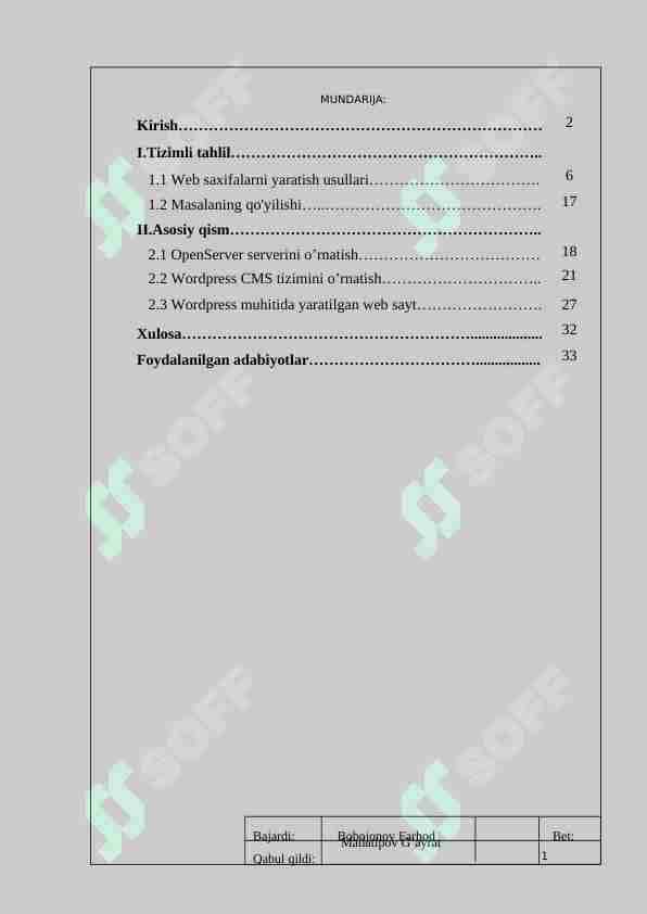 Web saxifalarni yaratish usullari