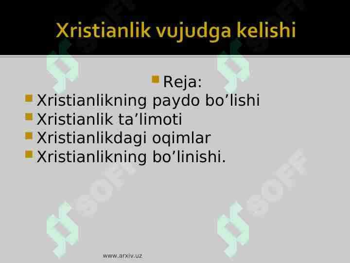 Xristianlik dinining vujudga kelishi