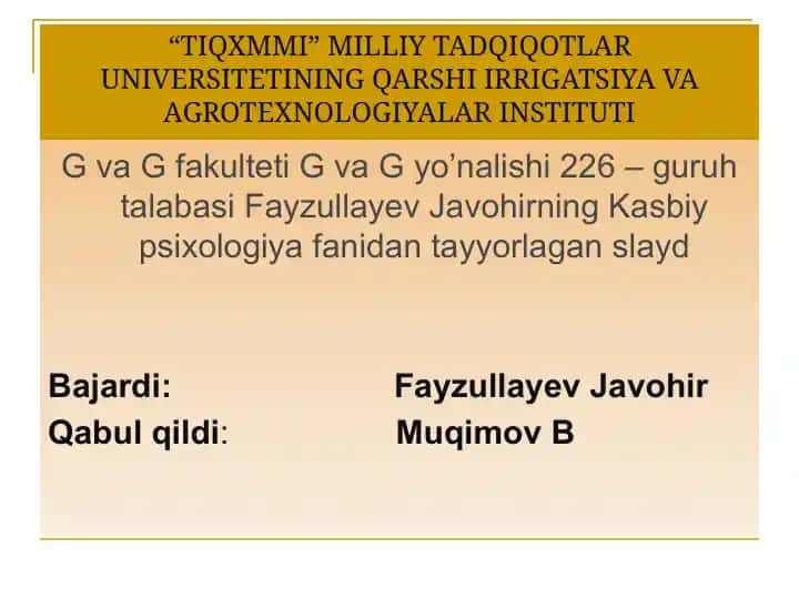 Muloqotlar va muloqot odamlari. Kasbiy-psixologik aspektlar