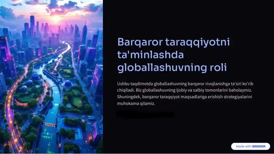 Globallashuv va Barqaror Taraqqiyot