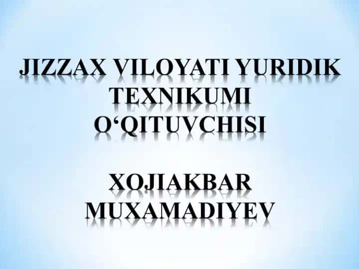 Konstitutsiyaviy Huquqga Kirish