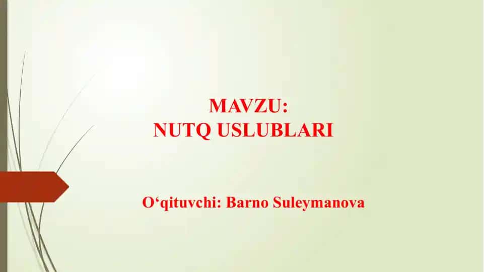 Nutq Uslublari
