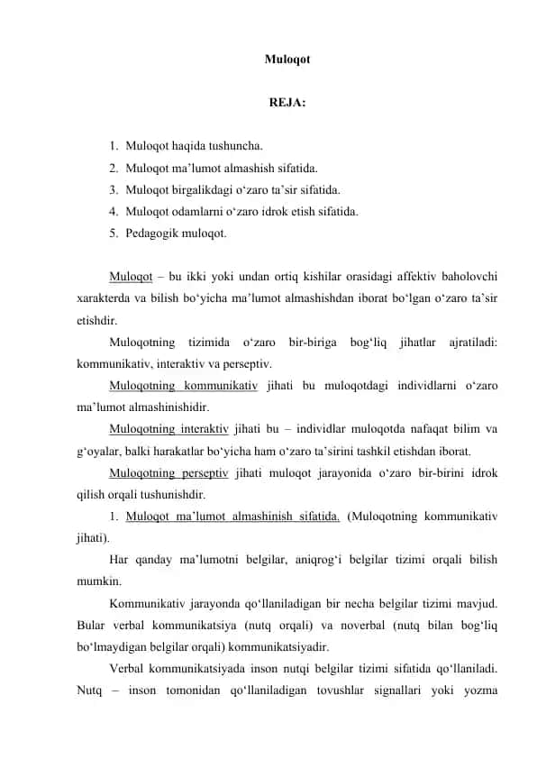 Pedagogik muloqot