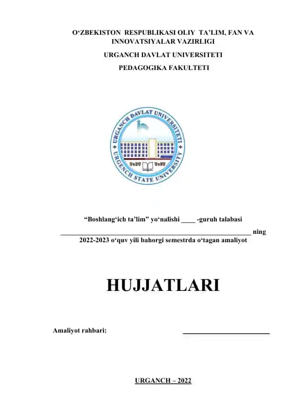 Bahorgi semestr amaliyot hujjati