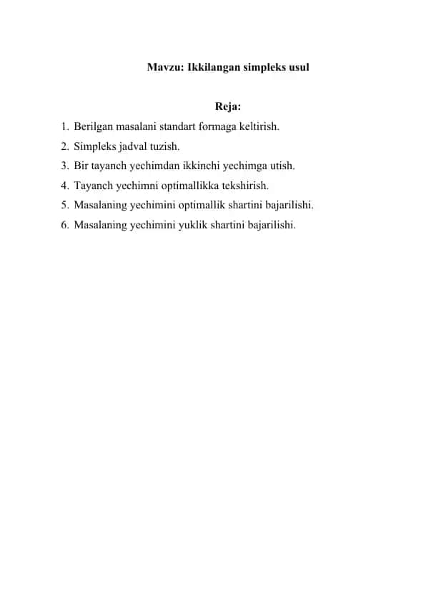 Ikkilangan simpleks usul