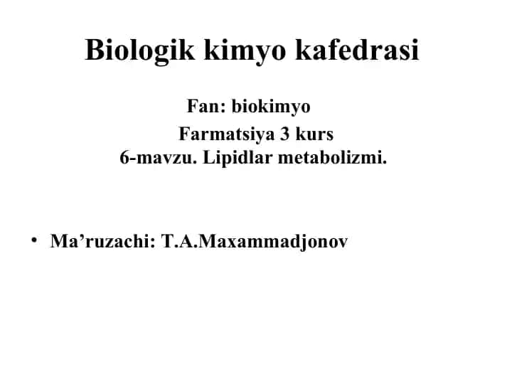 Biologik kimyo kafedrasi