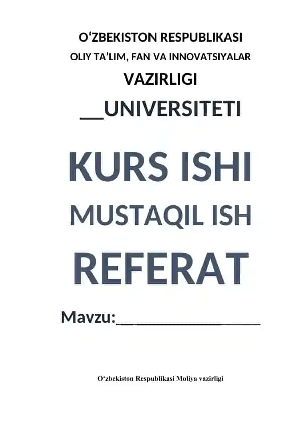 O‘zbekiston Respublikasi Moliya vazirligi faoliyati bo‘yicha taqdimot
