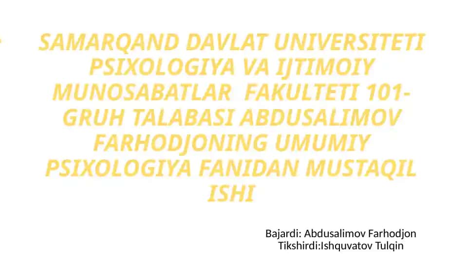 Xotiradagi Individual Farqlar